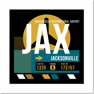 Vintage Jacksonville JAX Airport Code Travel Day Retro Air Travel Posters and Art